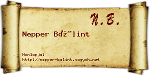 Nepper Bálint névjegykártya